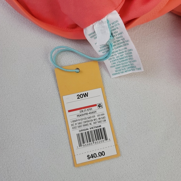 Kona Sol V-Neck Swimsuit PEACH 238216701 Size 20W - Picture 7 of 14